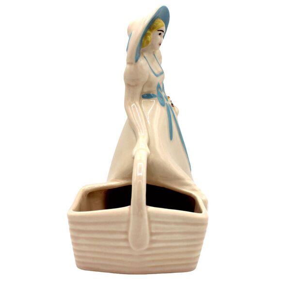 Vintage Ceramic Pottery Planter by Hull Hand Painted Southern Belle Blue Bonnet - Picture 3 of 7